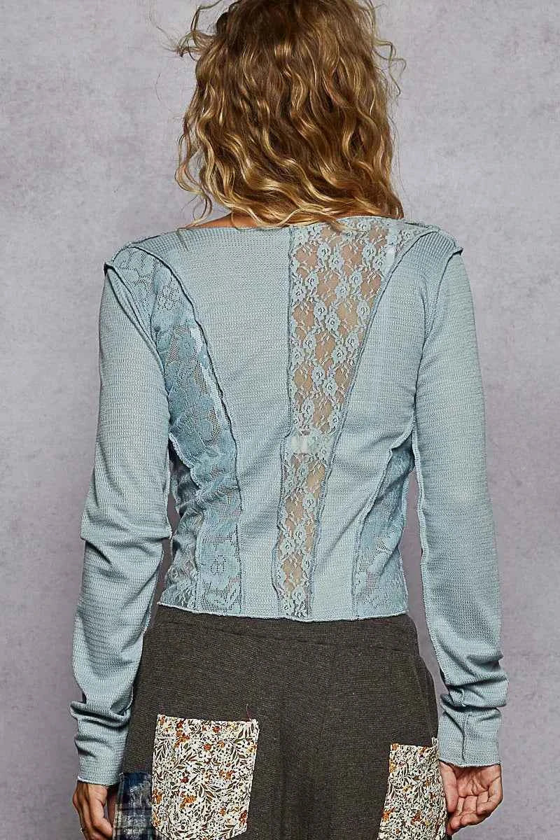POL Lace Patchwork Long Sleeve T-Shirt 2ad9b449-b5d3-4336-a274-9e6c6e2f48f1-Max-Origin