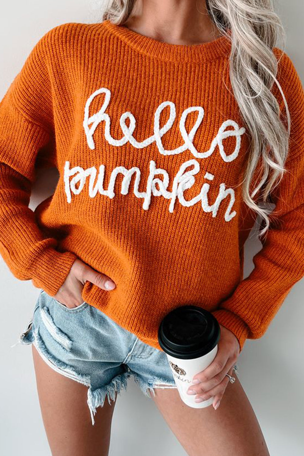 Flamingo Hello Pumpkin Graphic Sweater 2aee9c33de175bde
