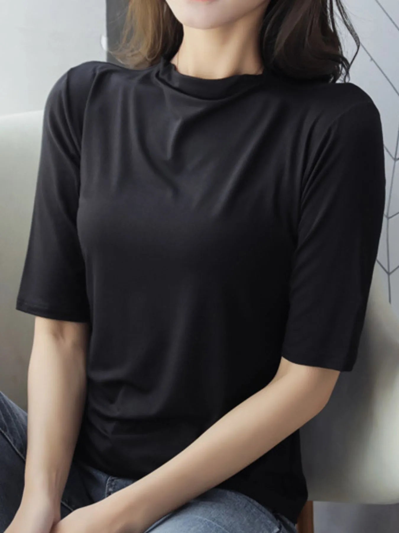 Solid Color Short Sleeve T-Shirt 2b0675dc-7dca-4960-bc1e-0c76bab9580c-Max-Origin