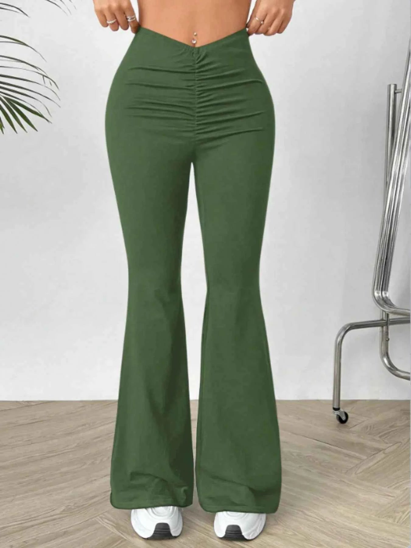 High Waisted Flare Pants Green 2b30a49663dc40dc909b9edbbb88f217-Max-Origin
