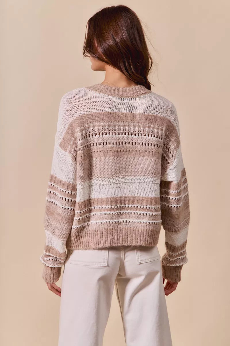 SO ME Variegated Stripe Textured Loose Fit Sweater 2b916a2484d740e98a7eb1d7ee1bebac-Max-Origin