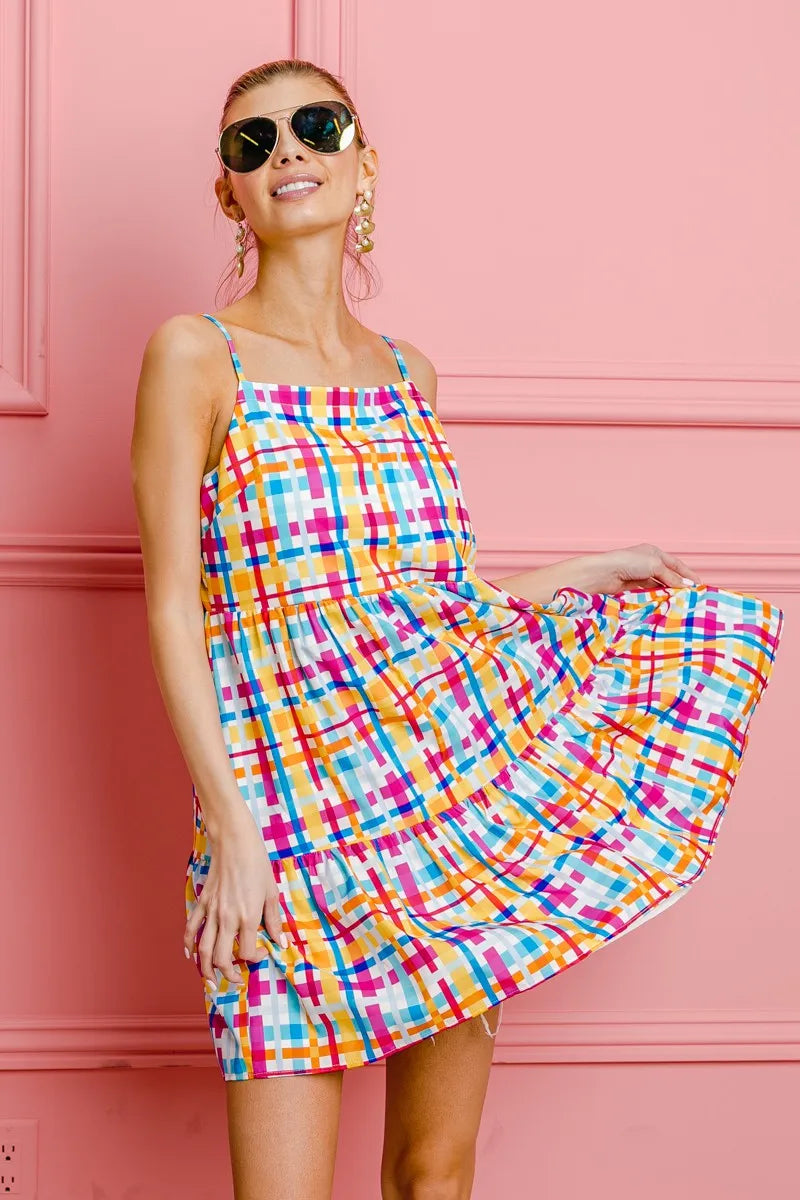 BiBi Multi Colors Plaid Sleeveless Sun Dress 2bbe9cbb7b53403cb3aa27f9631ce64a-Max-Origin