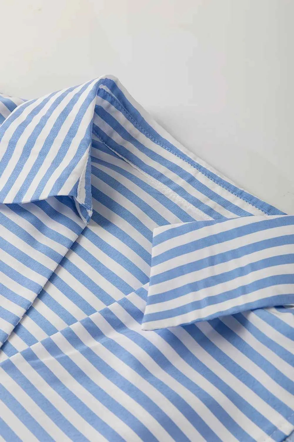 Striped Notched 3/4 Sleeve Blouse 2be1d956-c303-45d0-9da4-d640d6b03994-Max-Origin