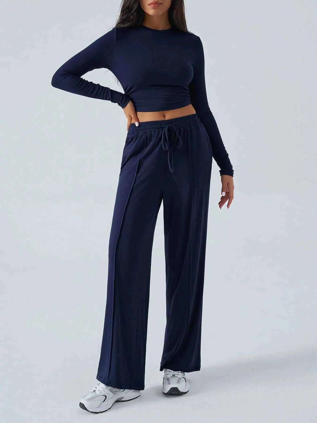 Round Neck Long Sleeve Top and Pants Set Navy Blue 2c0f02349a5a4cb0b41bbbe82f9f7b7b-Max-Origin