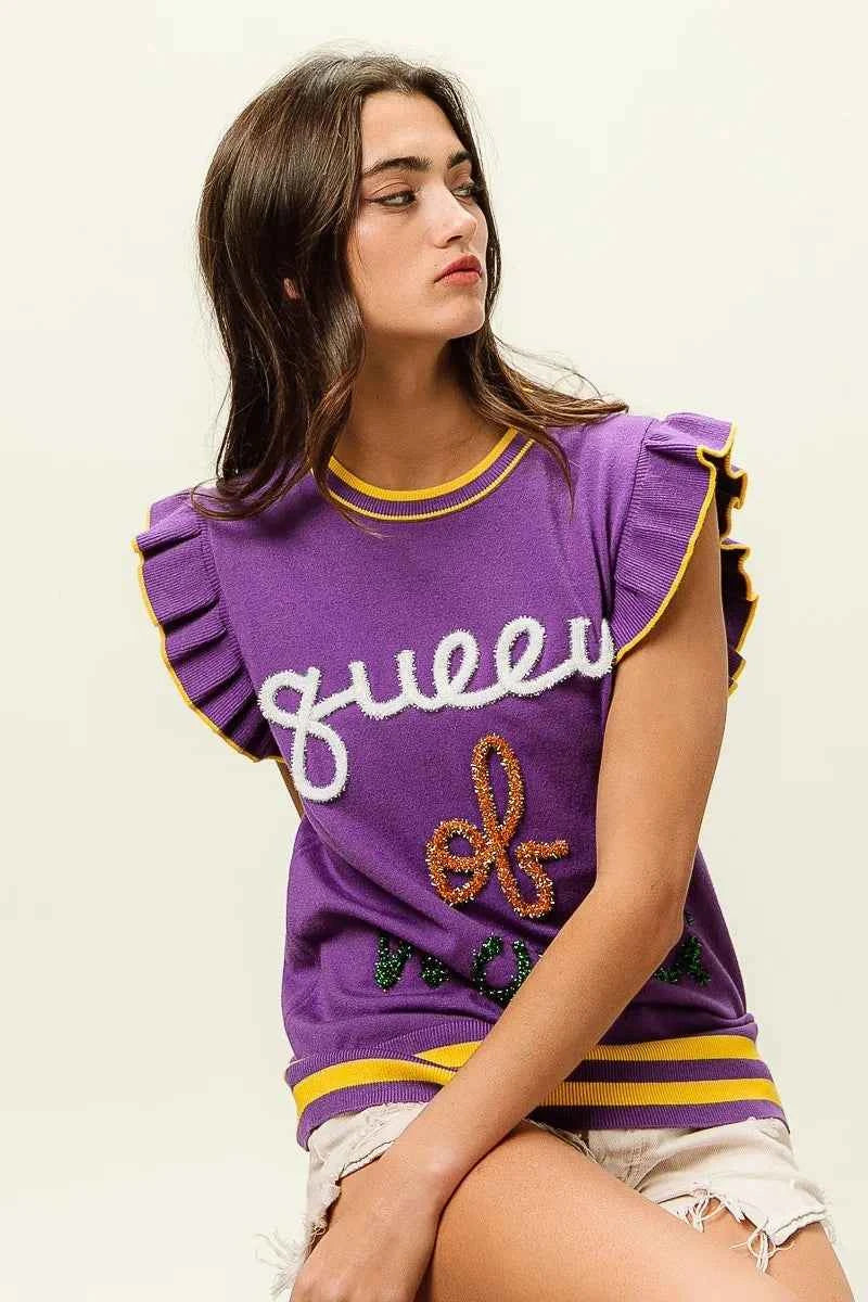 BiBi Queen Of Mardi Ruffled Armhole Sleeveless Knit Top 2c1b136eefd54f2bb923a6caeeaaac78-Max-Origin