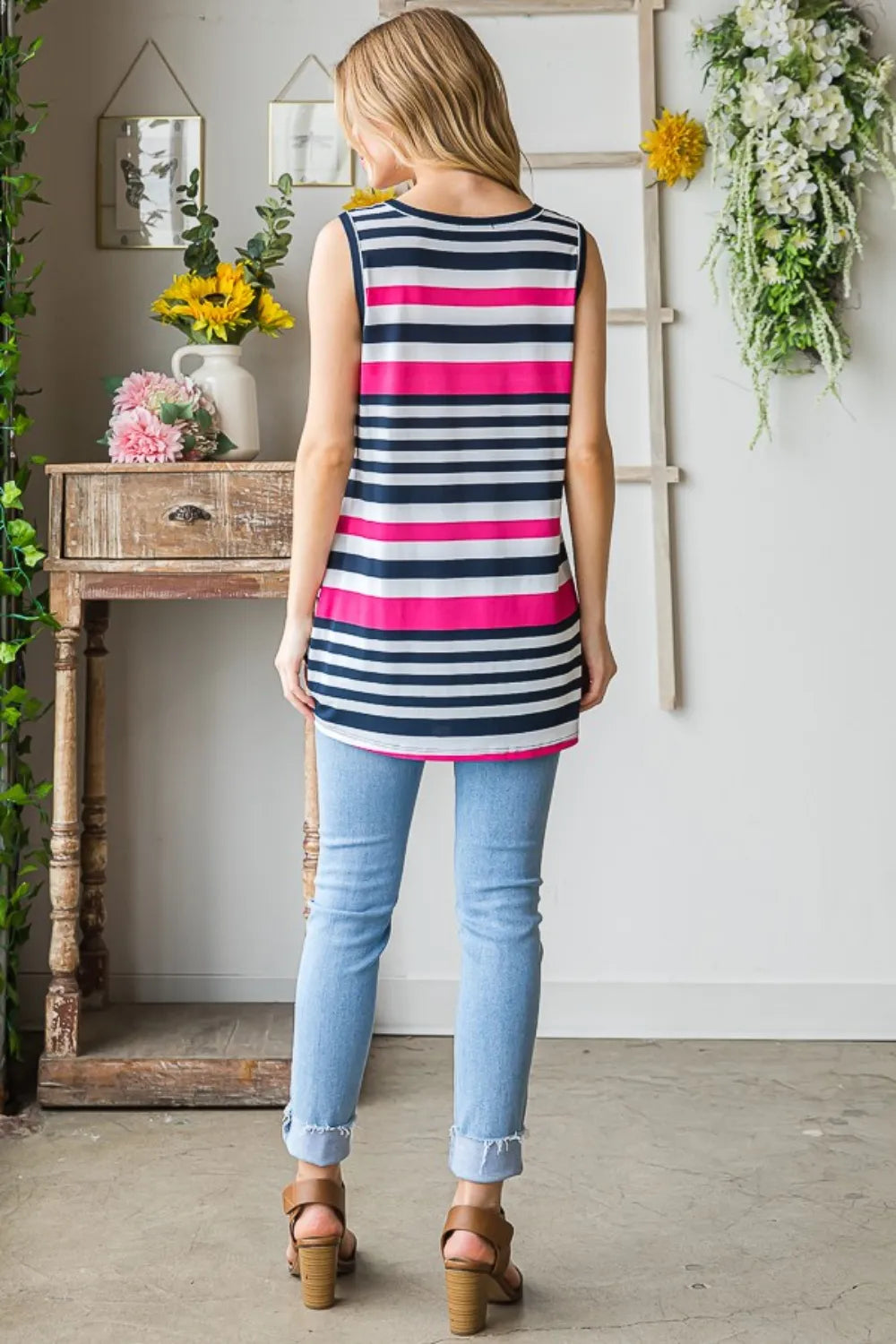 Heimish Full Size Striped Twist Knot Round Neck Tank 2c2cb67c-af8b-4f87-ad72-ac5364a9d1ab-Max