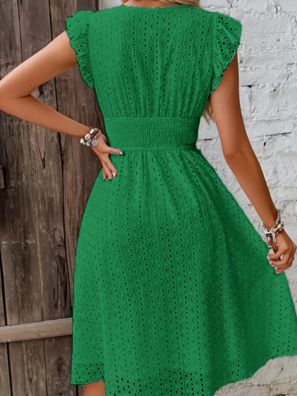 Eyelet Ruffled Cap Sleeve Mini Dress 2c798e4c-71a8-4ed1-a246-76beae6bc37c-Max-Origin