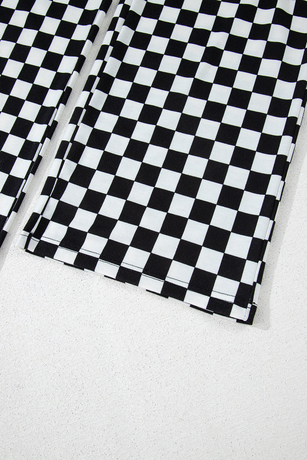 Beige Checkered Print Long Sleeve Loose Fit Pajama Set 2c89730e662aa63a