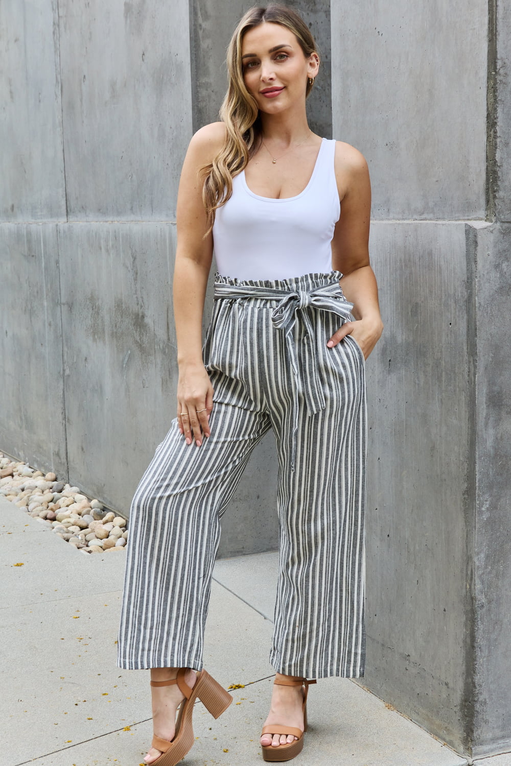 Heimish Find Your Path Full Size Paperbag Waist Striped Culotte Pants 2ca60e6385594d56b535ce610639ad8a-Max