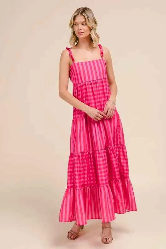 SO ME Stripe Tiered Maxi Dress with Colorful Chain Strap PINK RED 2d428e0fc3684886b0bec08b60702e5a-Max-Origin