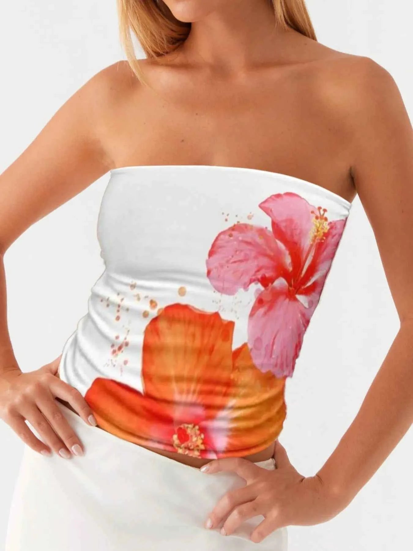 Flower Tube Top White 2d593c9b-5652-491d-a0e9-66d586932689-Max-Origin