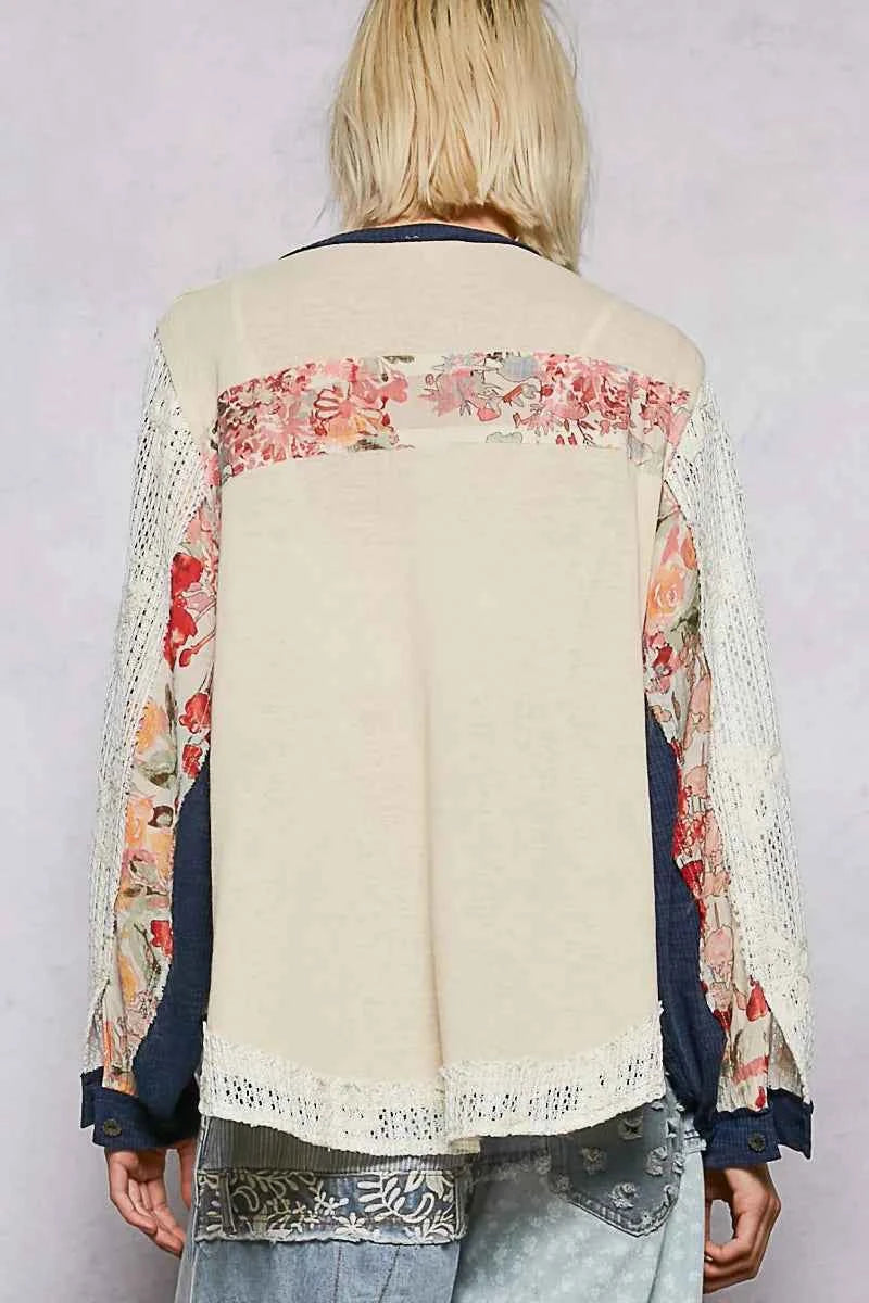 POL Button Detail Floral Patchwork Crochet Sleeve Blouse 2d6b79b4-0f0a-4f0d-896b-c288736b68f7-Max-Origin