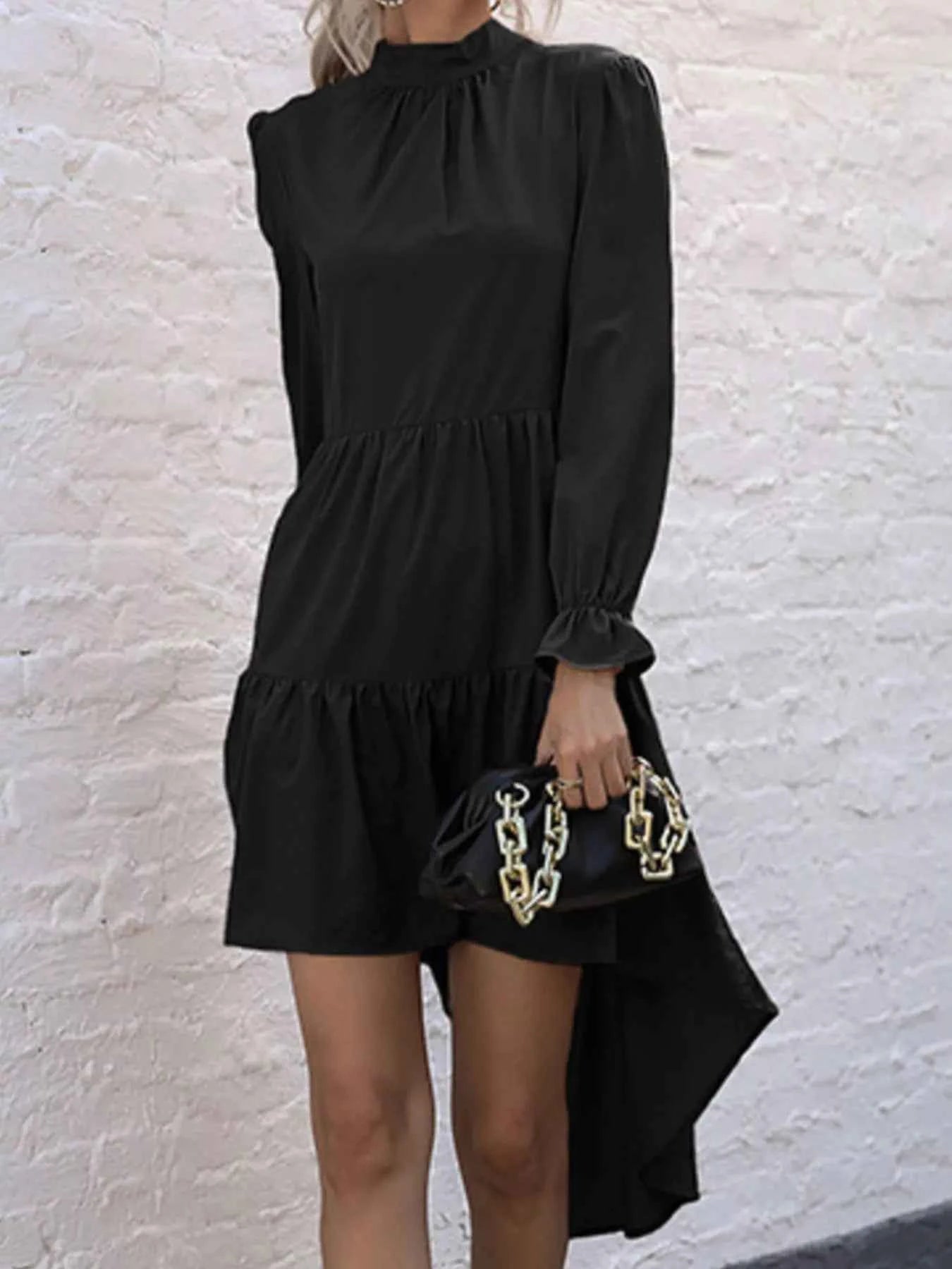 High-Low Flounce Sleeve Dress 2d8e8b18-2a2e-4785-b4fe-fa174156d355-Max-Origin