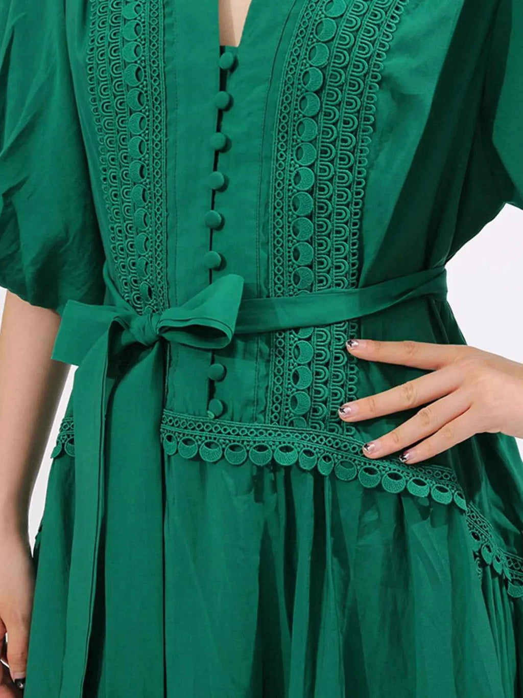 Lace Detail Notched Puff Sleeve Maxi Dress 2dfb7456-a57c-45a5-b825-a1457983b888-Max-Origin