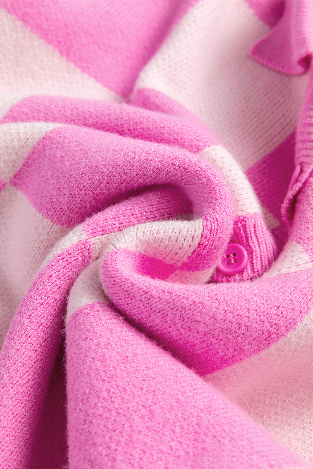 Pink Checkered Button Collared Sweater 2e67cbf442d9337d