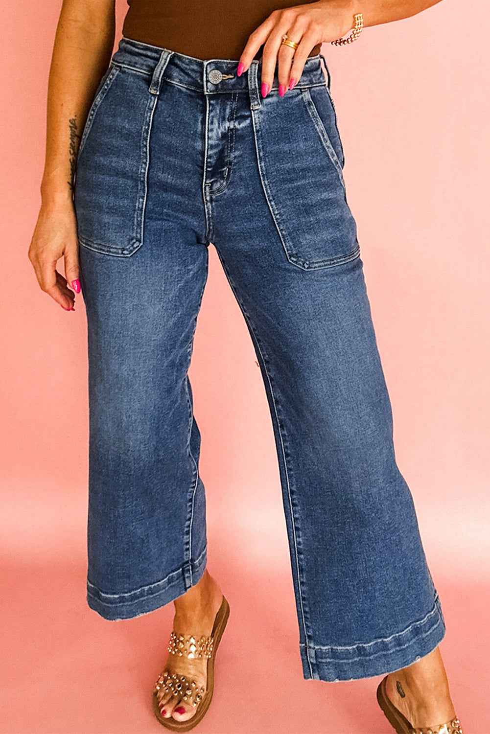Ashleigh Blue Cropped High Rise Wide Leg Jeans Ashleigh Blue 2e6f9a6c10426fa6