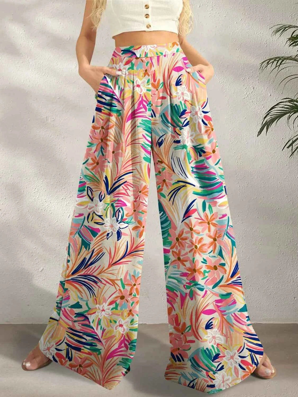 Printed Wide Leg Pants Sherbet 2ec48436-3b7b-454b-bbc6-88befdb9a44f-Max-Origin