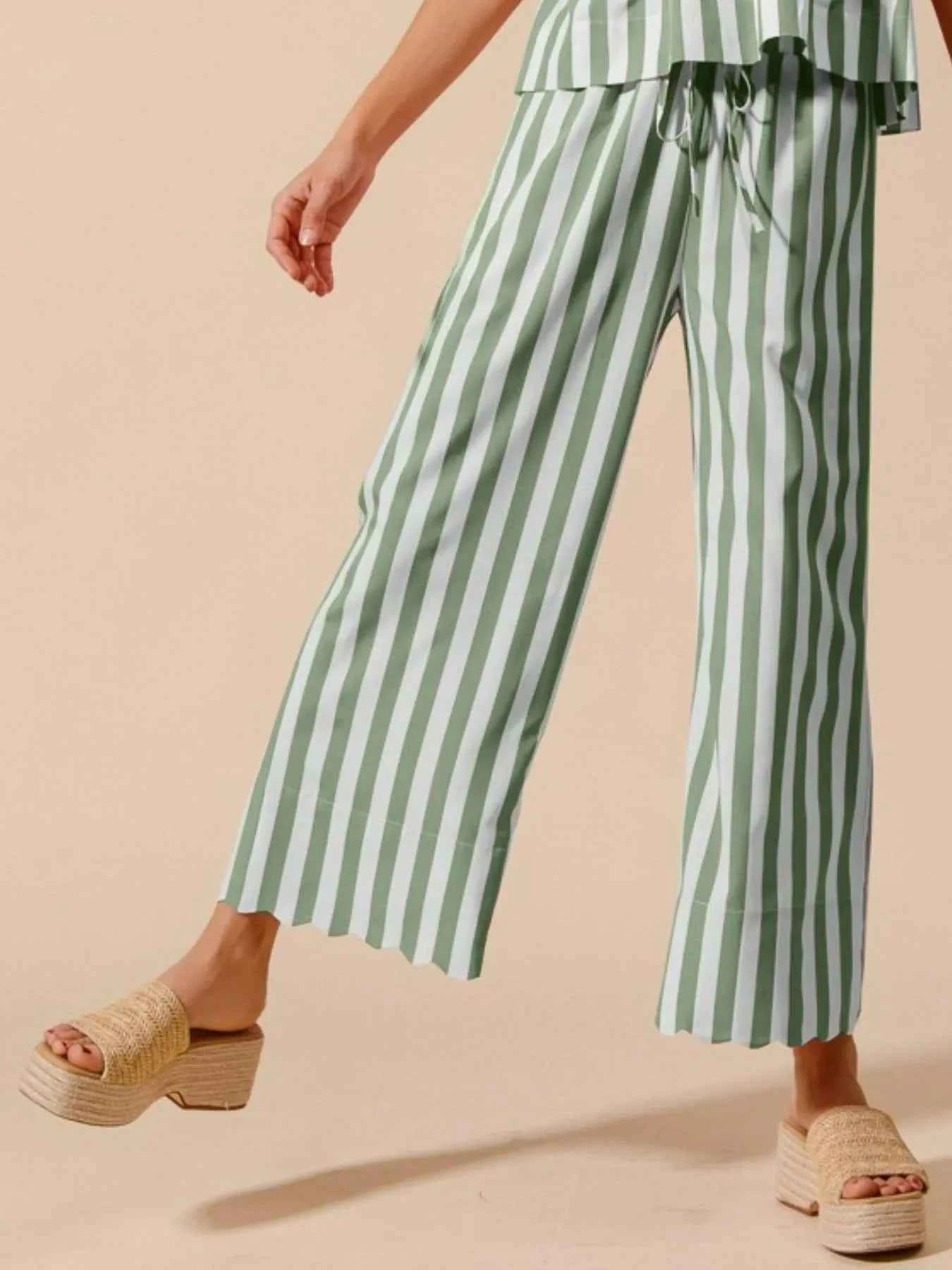 SO ME Front Tie Stripe Puff Sleeves Top and Wide Leg Pants Set 2f2e68f4-509b-4264-93e0-5c803ec8722f-Max-Origin