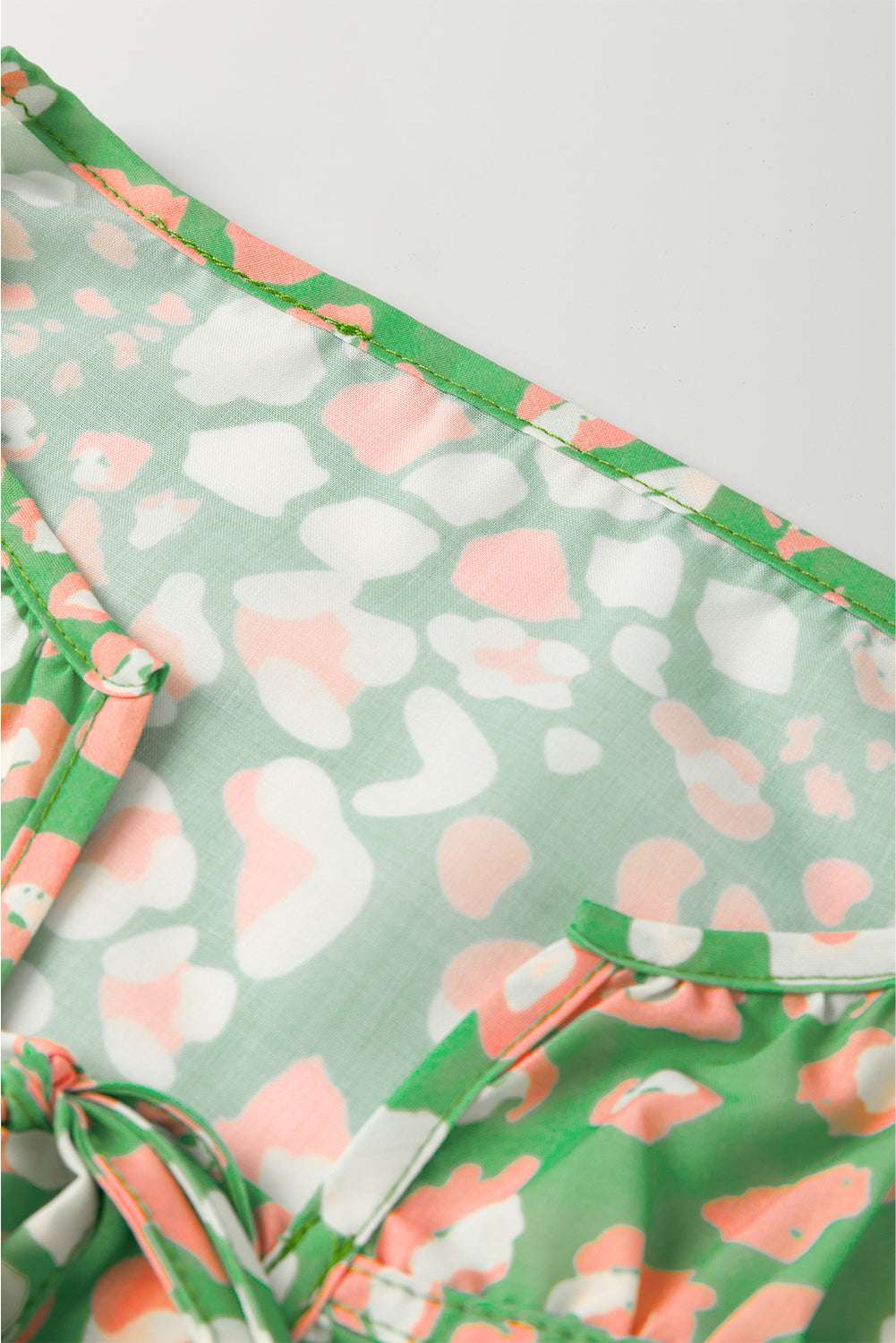 Green Abstract Leopard Tie Front Flutter Sleeve Blouse 2f7cb1d9dd1161f5-_4