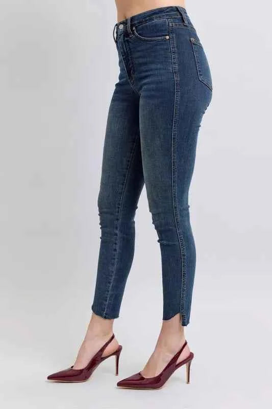 Judy Blue Full Size High Waist Tummy Control Step Hem Skinny Jeans Plus Size 2fb3224730244074bcdbad1dc6afb100-Max-Origin