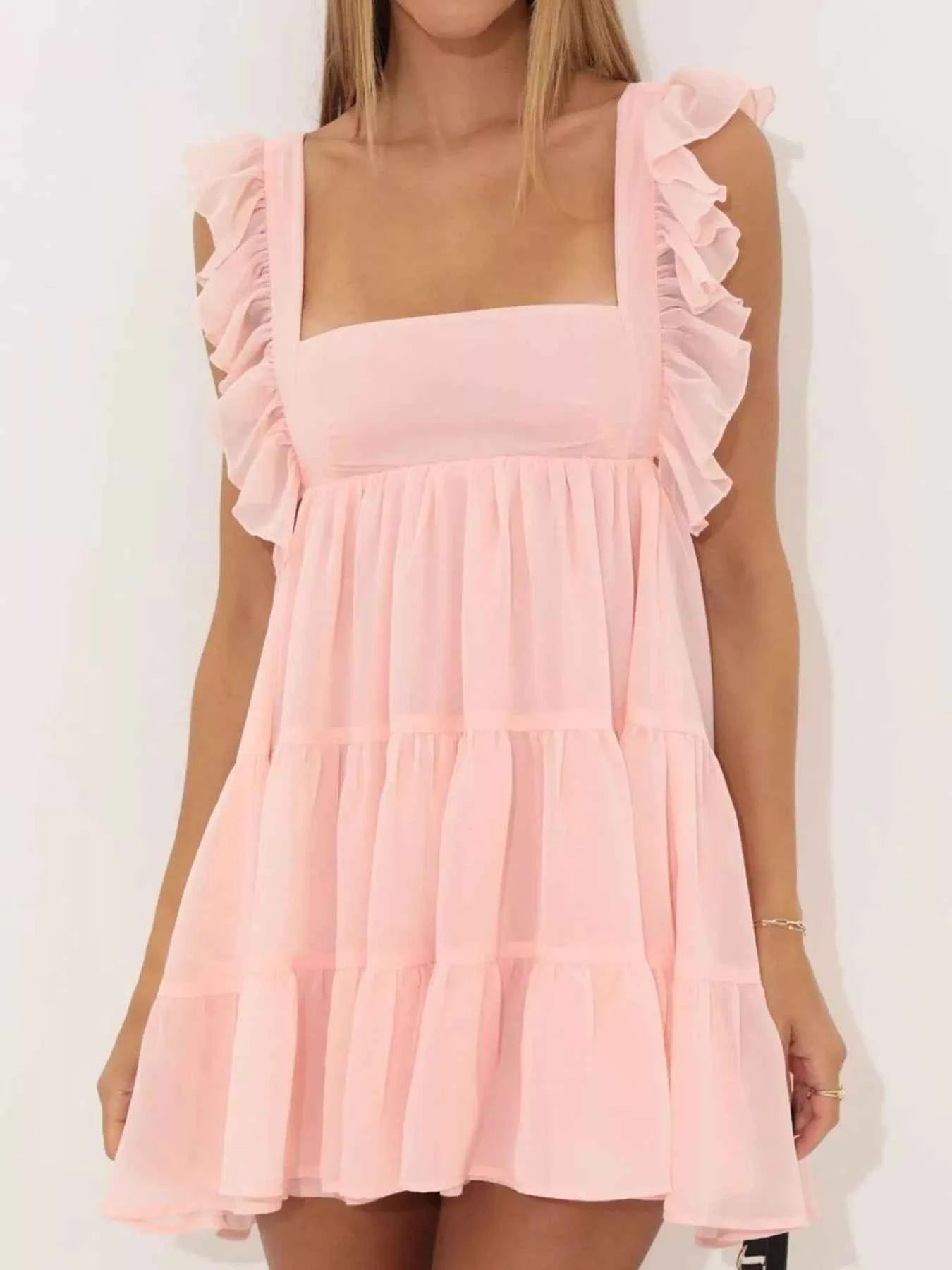 Ruffled Square Neck Tiered Dress 2fe3f431-2d8e-46ae-8bd3-1df2d88552bc-Max-Origin