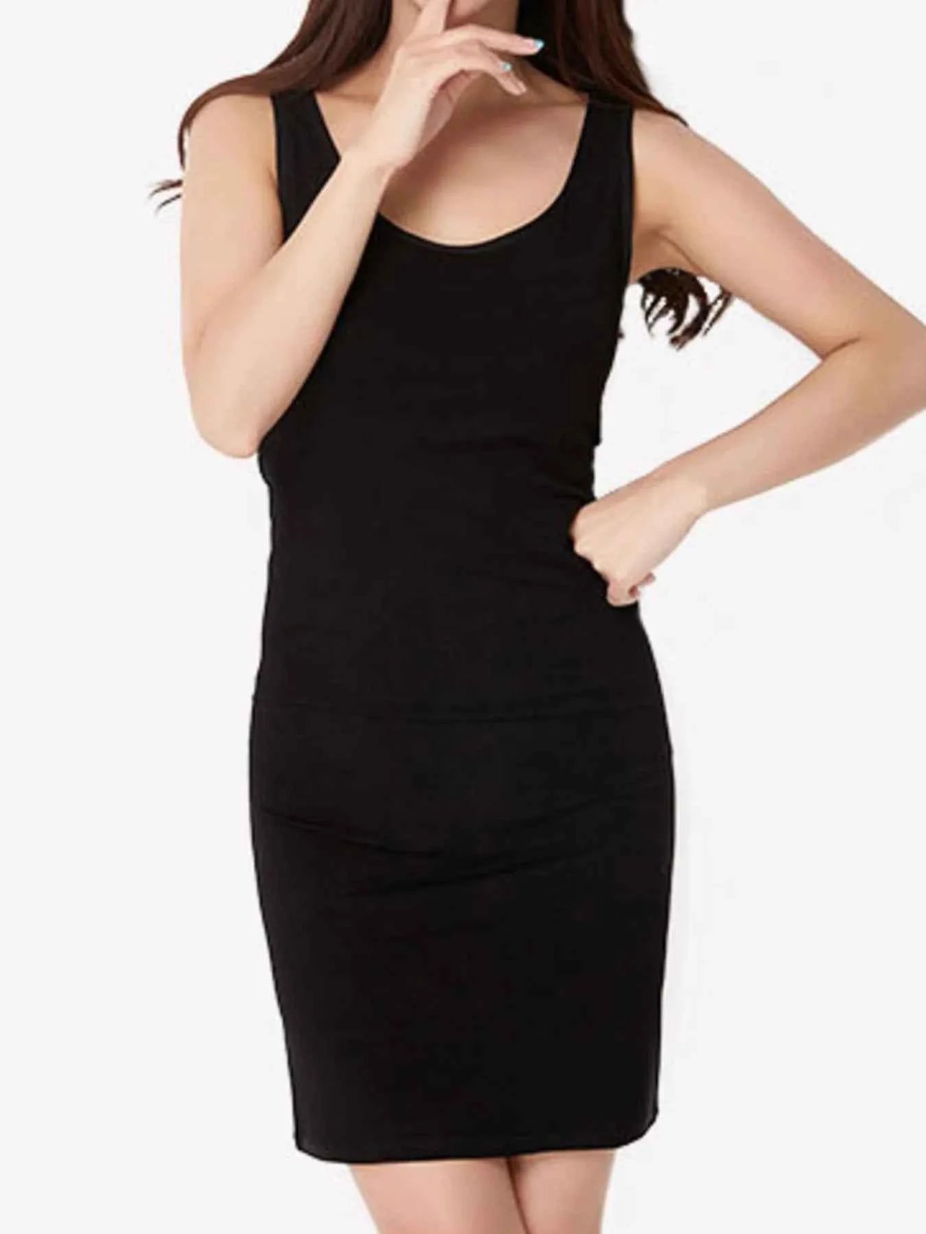 Scoop Neck Mini Dress Black Tankini One Size 30522bd6-2cb9-4828-be36-730449ec56d1-Max-Origin