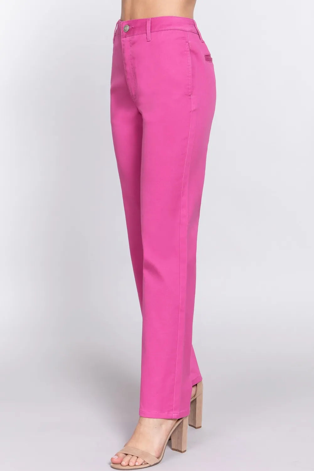 ACTIVE BASIC High Waist Straight Twill Pants 3059bcf4-2cb4-42b9-b85f-cbd3b4b516bc-Max