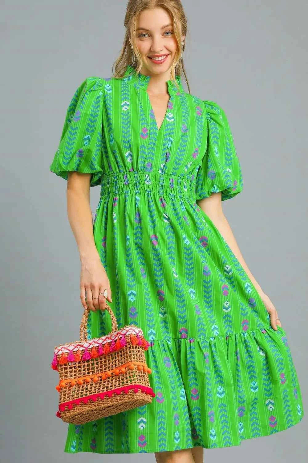 Umgee Printed Midi Dress with Ruffled Hem 305ca04c-4222-4967-9471-fd883cbe9e8f-Max-Origin