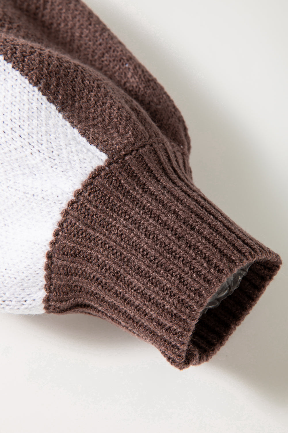 Pink Checked Bishop Sleeve Pullover Sweater 306b66944f107044