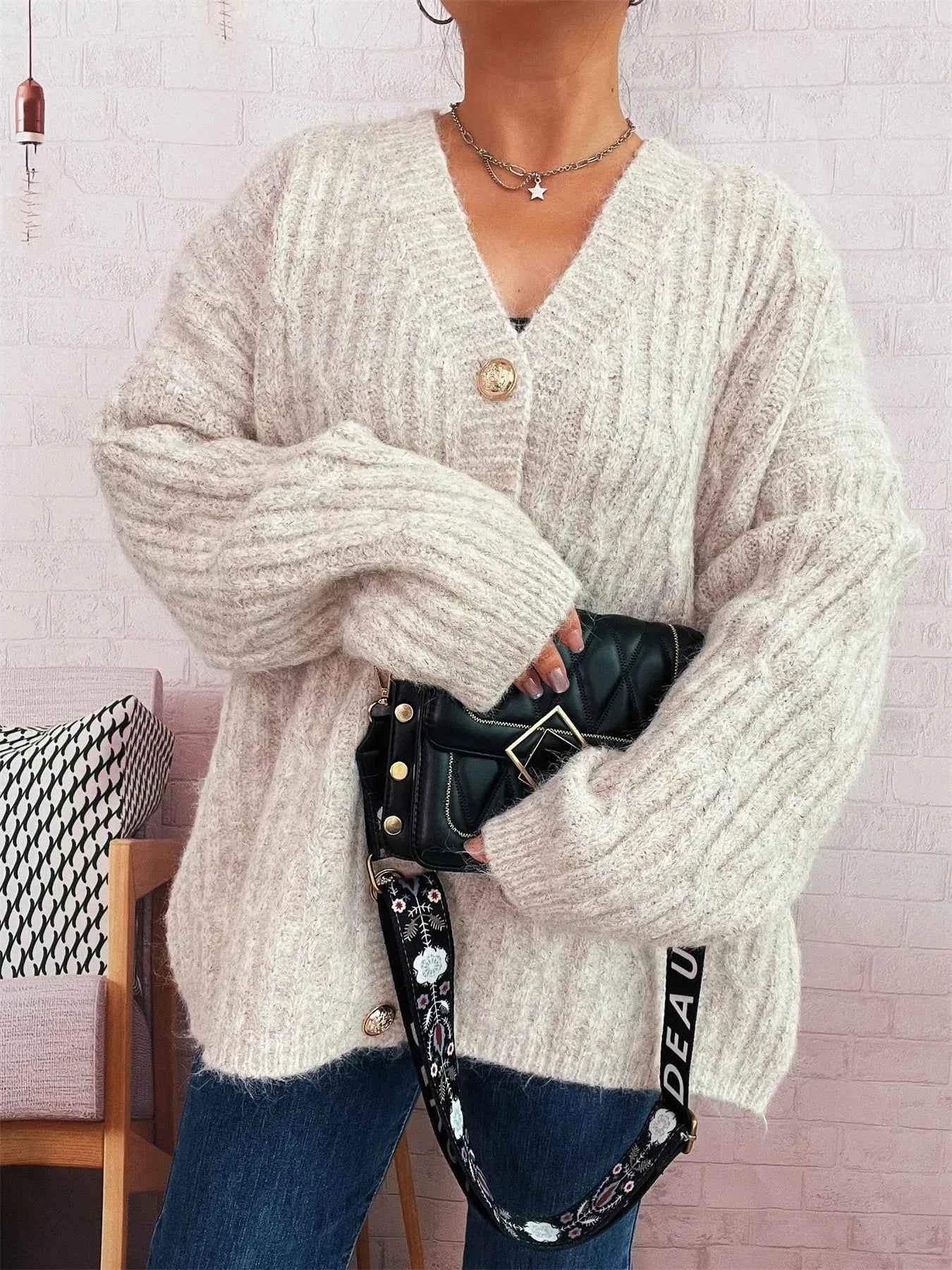 Cable Knit Button-Up Cardigan 30b6f931bca14a53bbd97e3d2c7f1464-Max-Origin