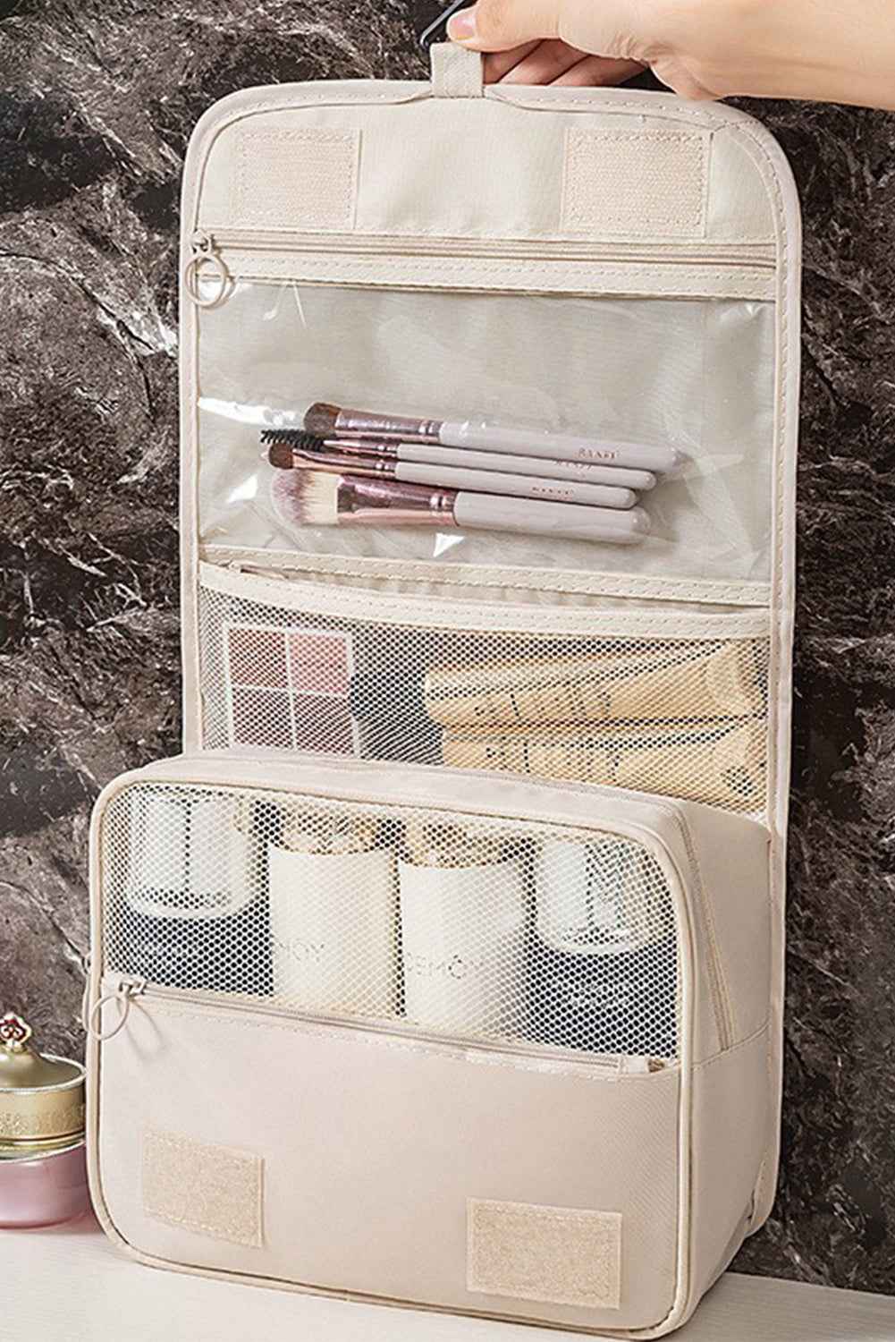 Apricot Multi-functional Make Up Organizer Travel Toiletry Bag Apricot ONE SIZE 95%Polyester+5%Elastane 30bec6103c4569d3