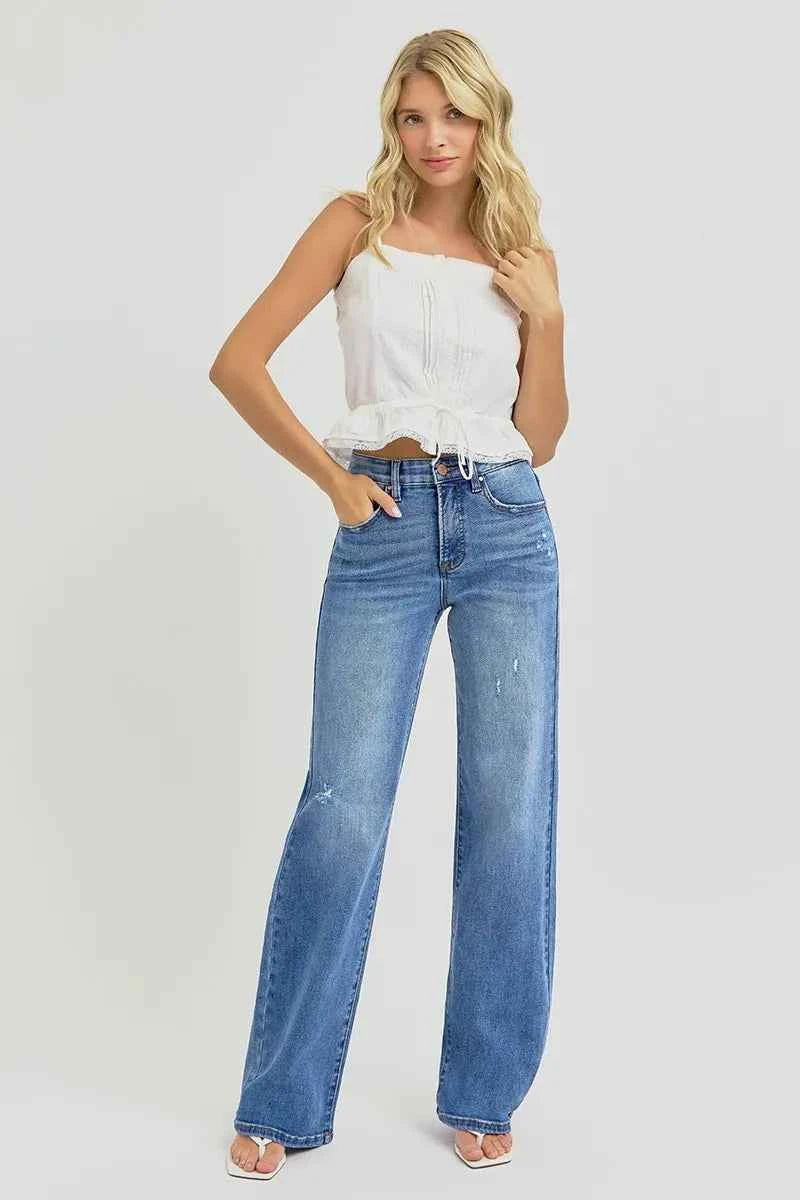 RISEN Full Size Tummy Control Elastic Band High Rise Wide Jeans Plus Size 30dbf18abb7e4b5d85d824363acd0a72-Max-Origin