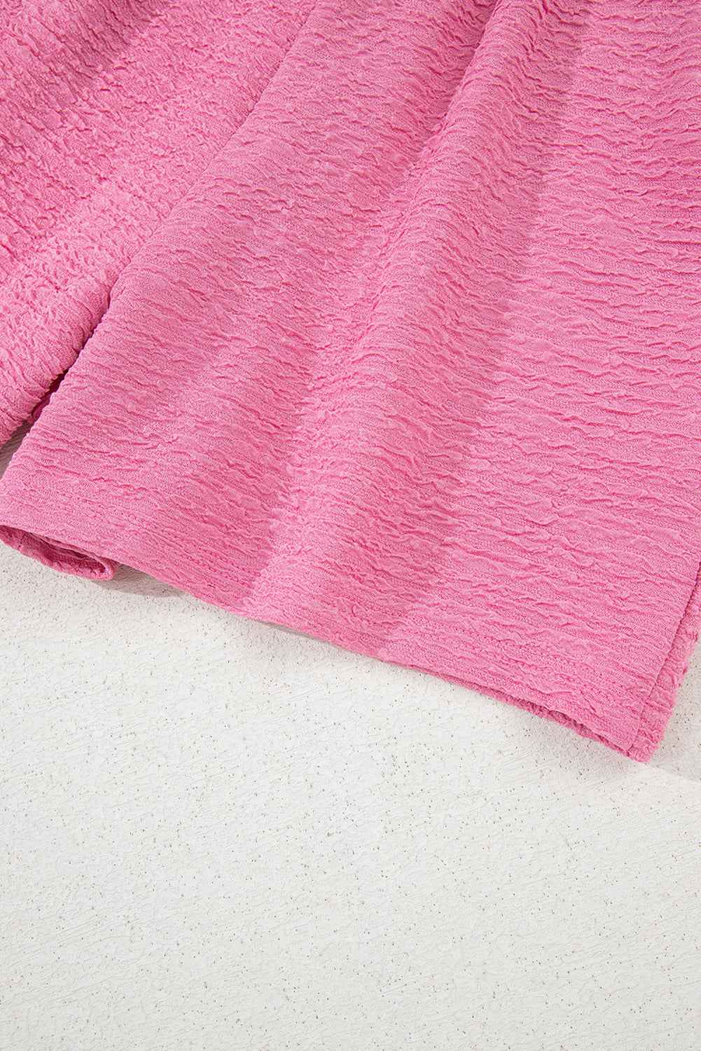 Pink Textured V Neck T Shirt and Shorts Set 30ebeab99c829760