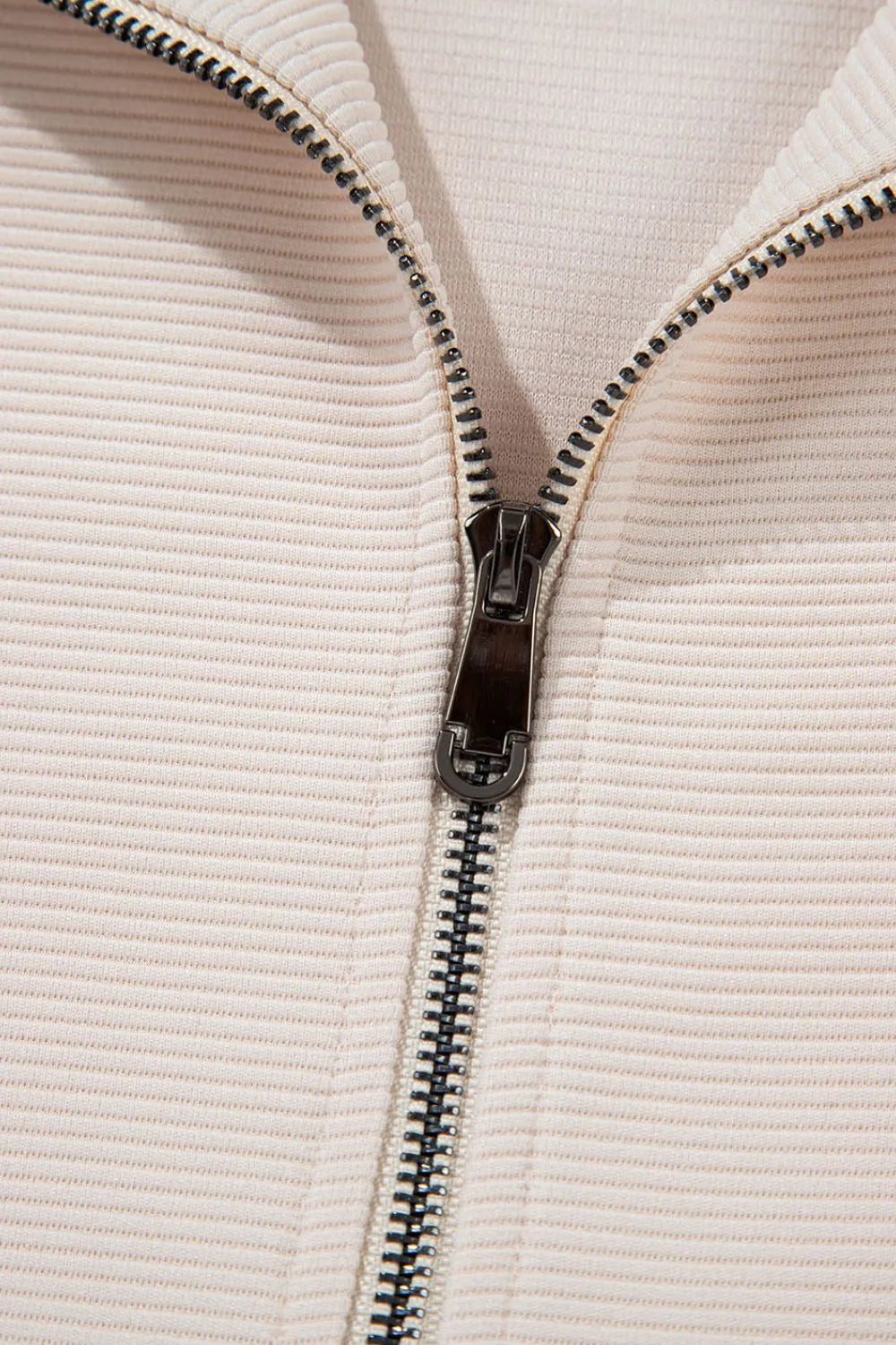 Textured Ruffled Sleeve Zipped Top and Wide Leg Pants Set 3104b970-8362-4e2c-9641-84bffd395b79-Max-Origin