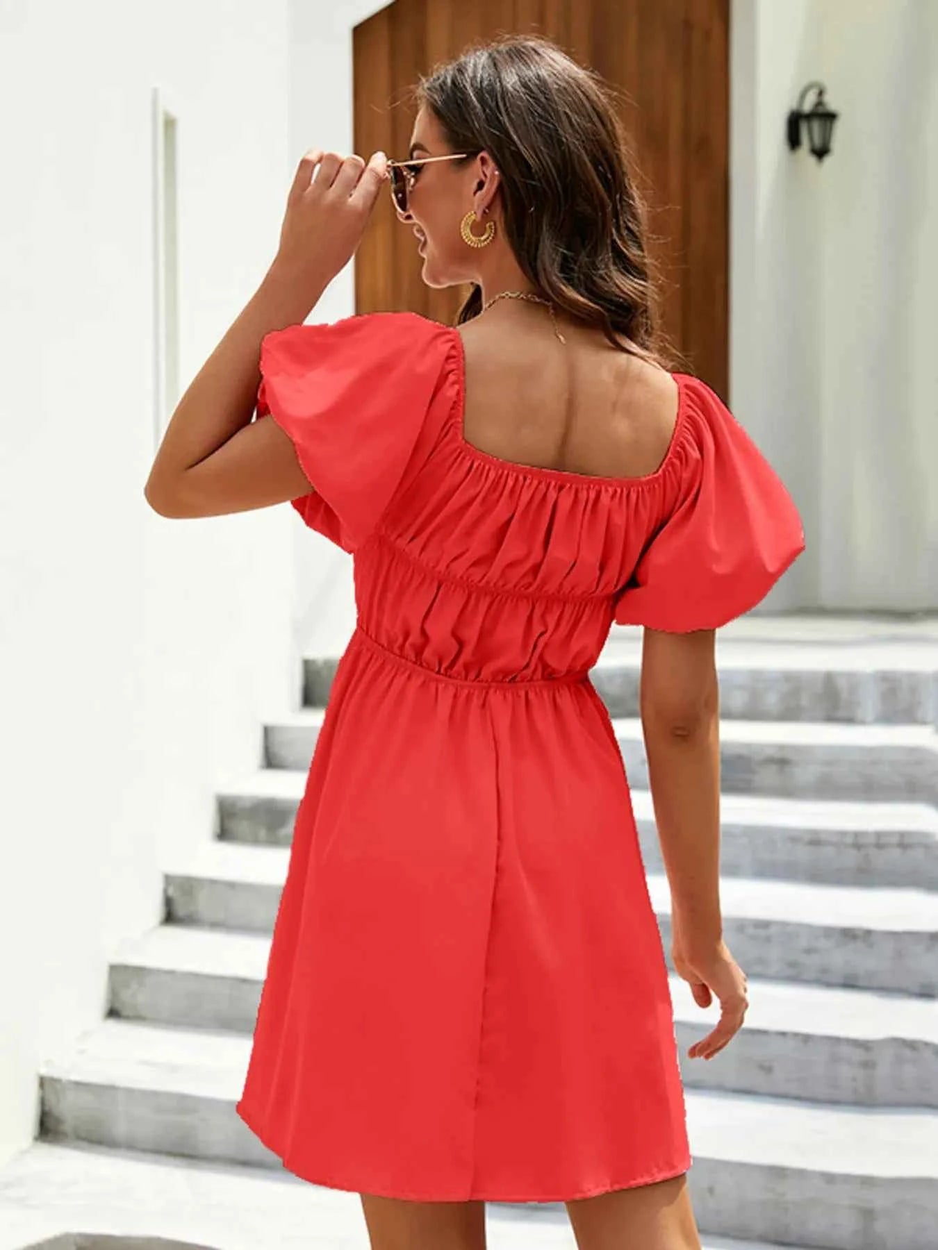 Off-Shoulder Puff Sleeve Mini Dress 311ba3d6b2c14b979d6a252e080654c3-Max-Origin