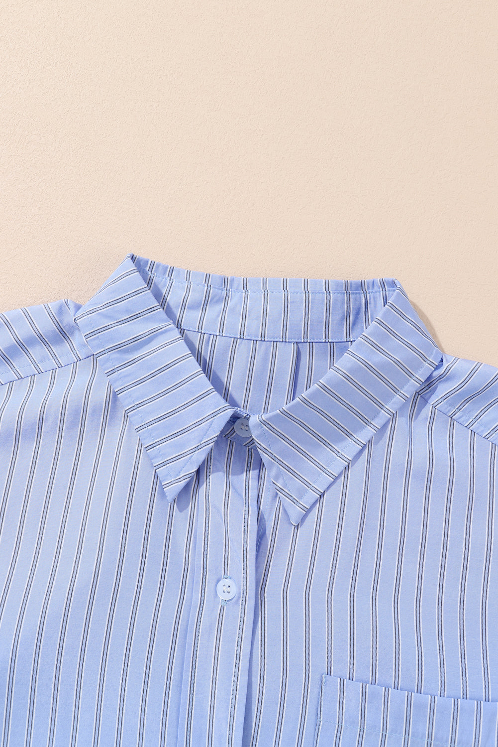 Blue Stripe Button Up Oversized Casual Shirt 31232c20e665b01f