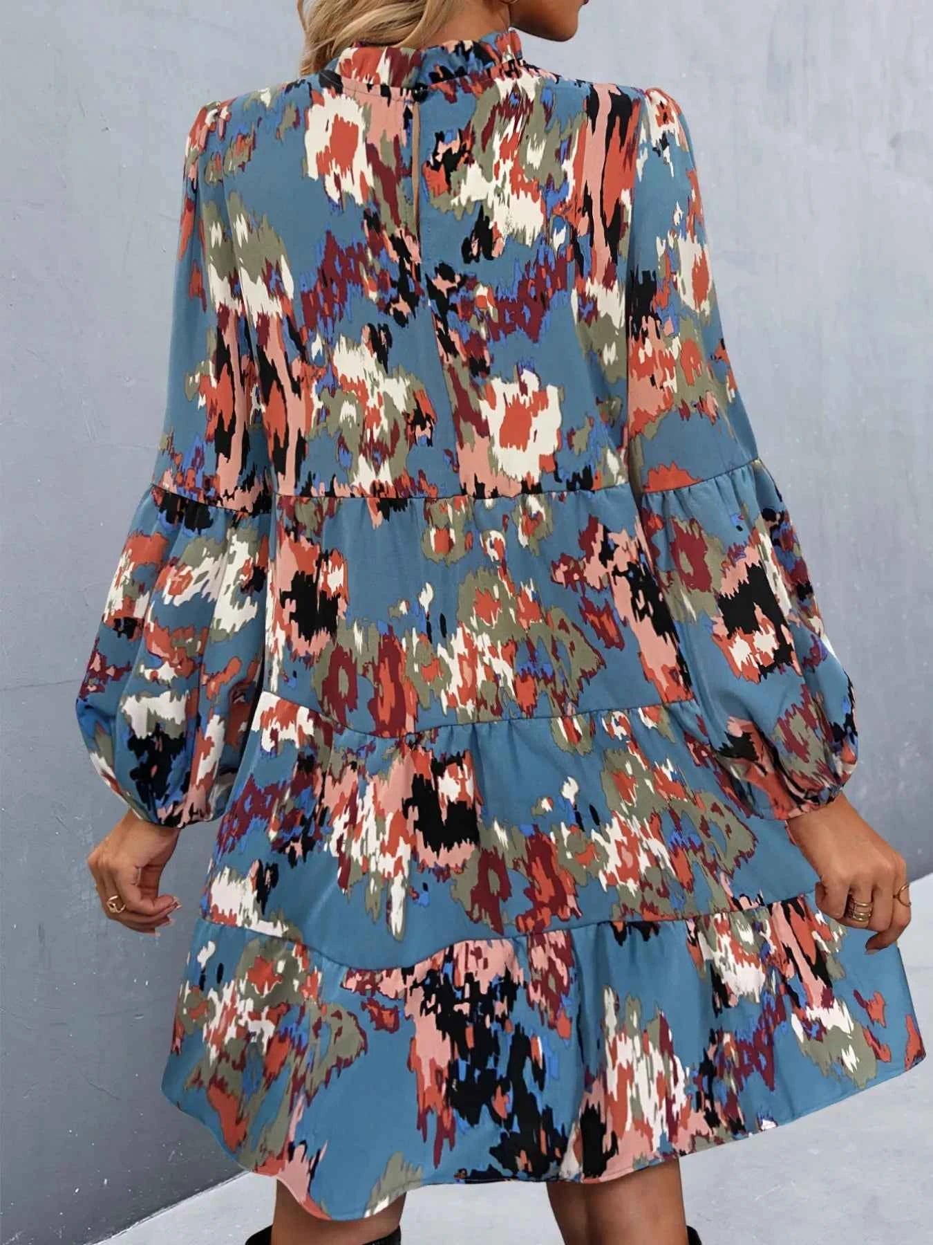 Printed Balloon Sleeve Mini Dress 318c7f8e-144d-490f-8e56-c13499c5d6ff-Max-Origin