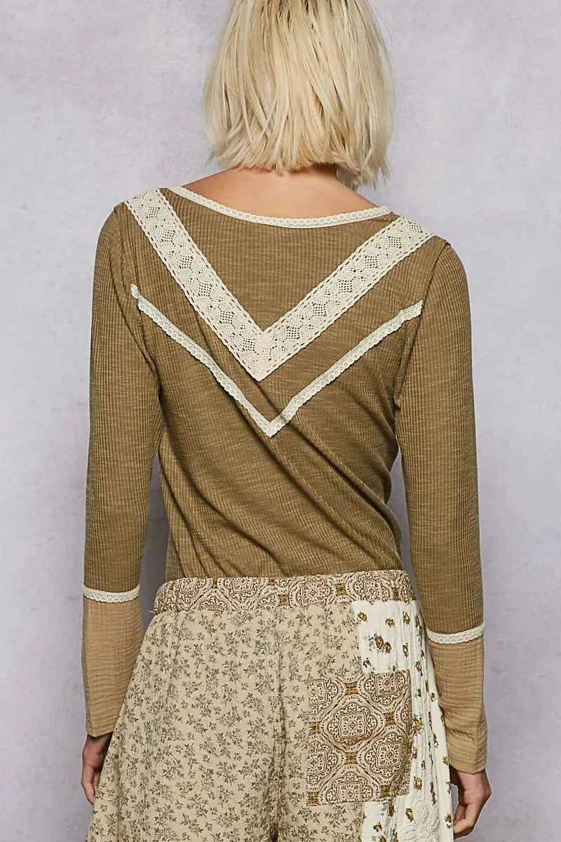 POL Ribbed Half Button Lace Detail Knit Top 3250b14f-5fad-4ee2-9cf1-7d5b2dd4d134-Max-Origin