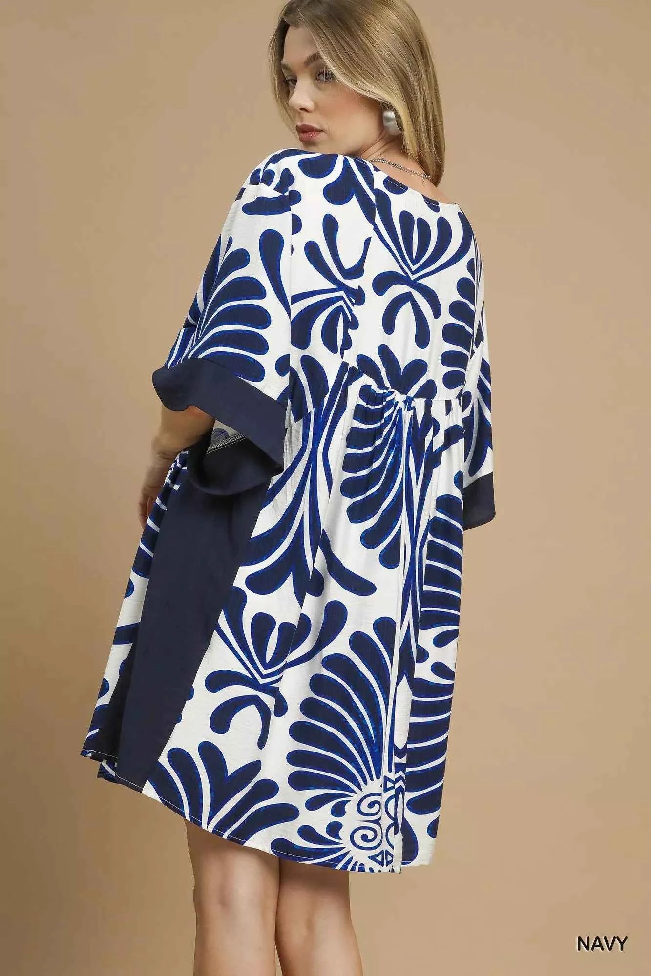 Umgee Abstract Print Kimono Sleeve Mini Dress 3269a89e-3ea5-4679-8df5-36fb694d0caa-Max-Origin