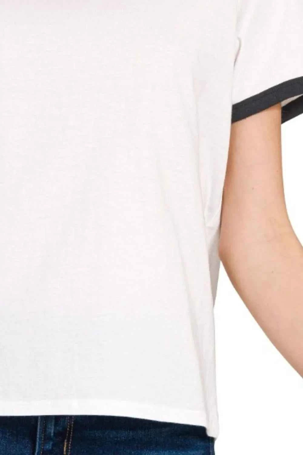 Zenana Contrast Binding Short Sleeve Tee Shirts 32742ee5-a077-4d00-99e7-c7c00abb6b13-Max-Origin