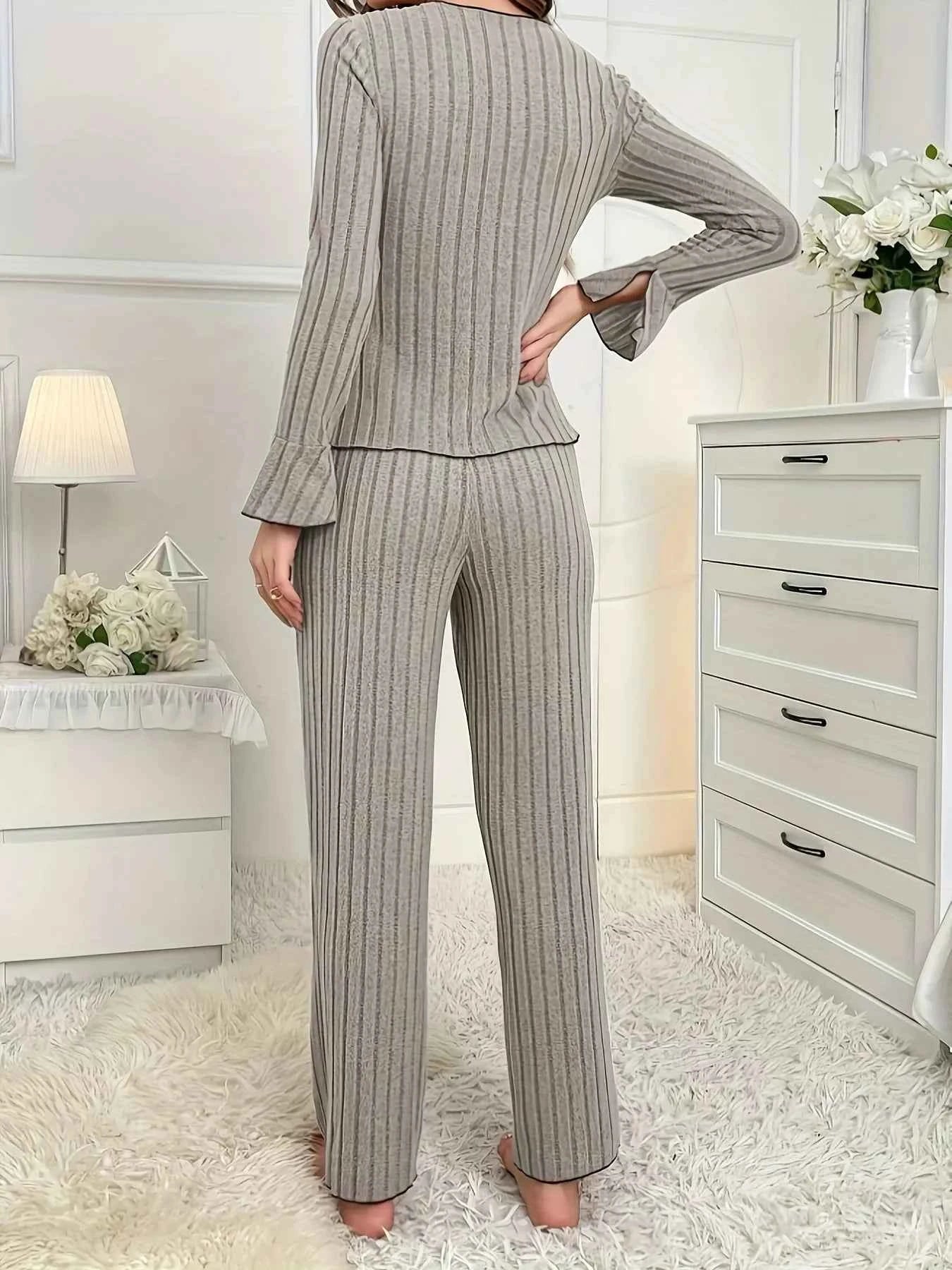 Ribbed Bow Front Top and Pants Lounge Set 32b3b0399bec4ec282c2a6094891c553-Max-Origin