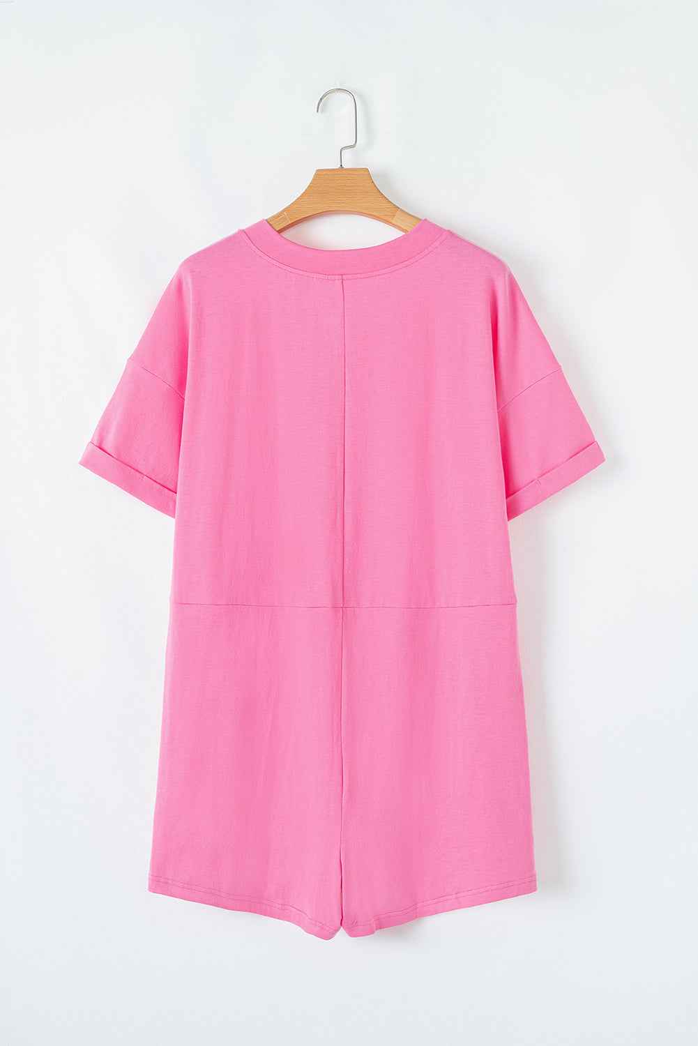 Bonbon Loose Half Sleeve V Neck Plain Romper 32c06d8e720dfb9d