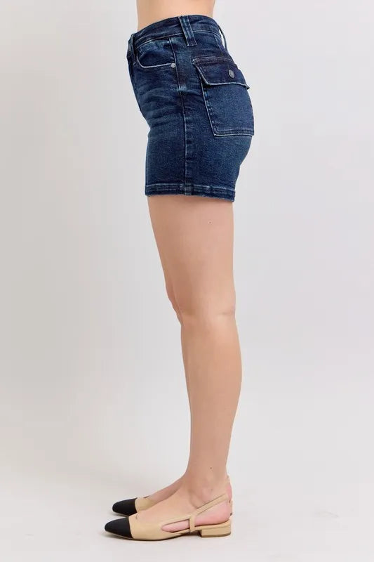 Judy Blue Full Size High Waist Back Flap Pocket Denim Shorts Plus Size 32e0d95b0e6d4cadaf961dc0244fe1bb-Max-Origin