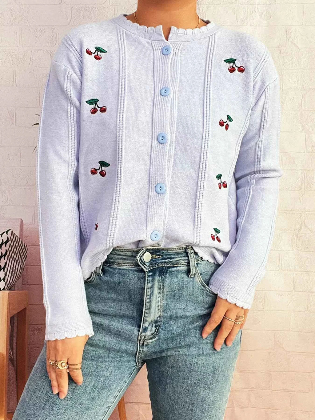 Cherry Embroidered Button Up Cardigan 32e1e23077f0433c93347c012e8e1858-Max-Origin