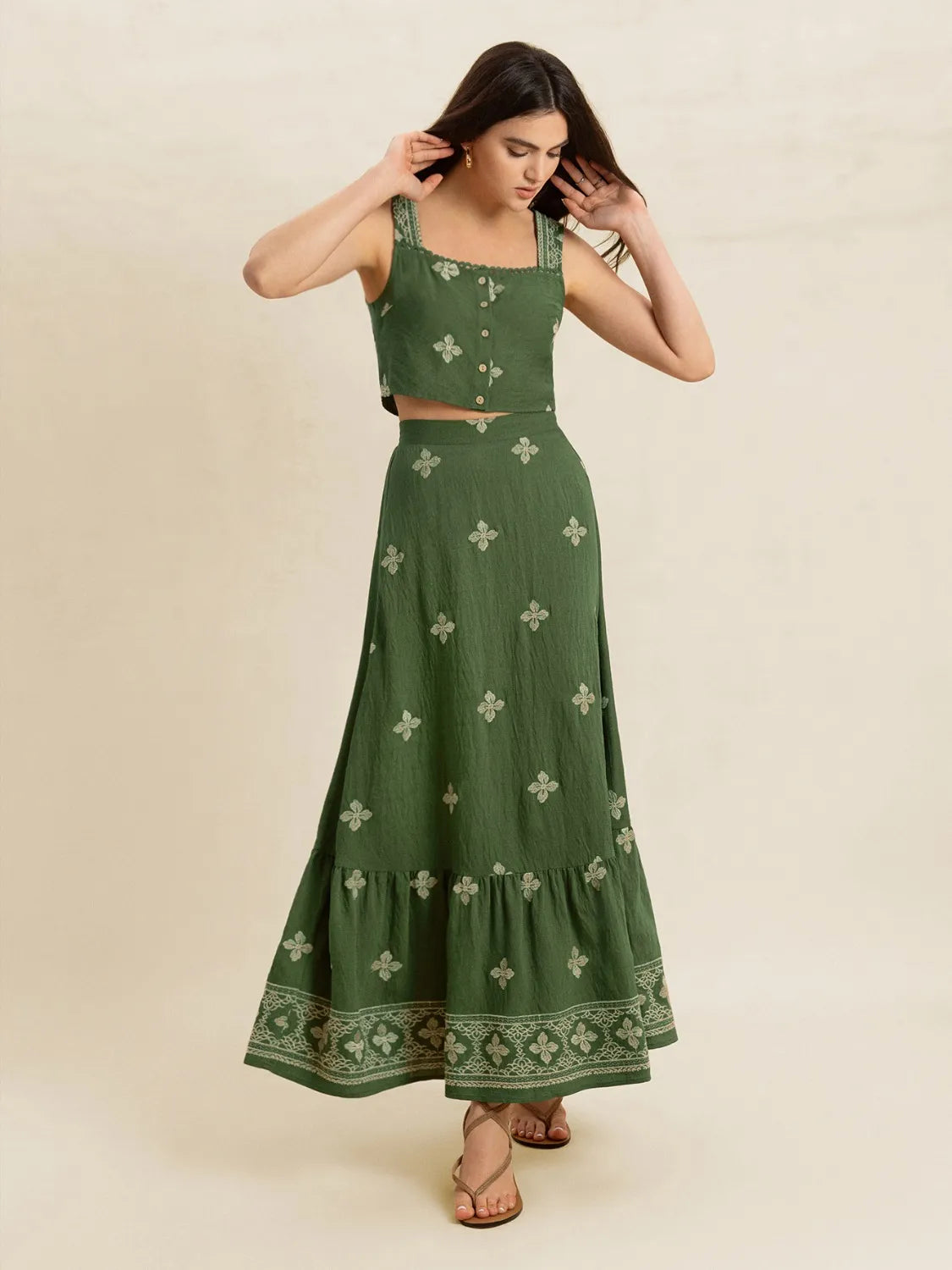 Embroidered Square Neck Cami and Skirt Set 332fce29-89ba-4f80-81ea-bfd74bfa7631-Max-Origin