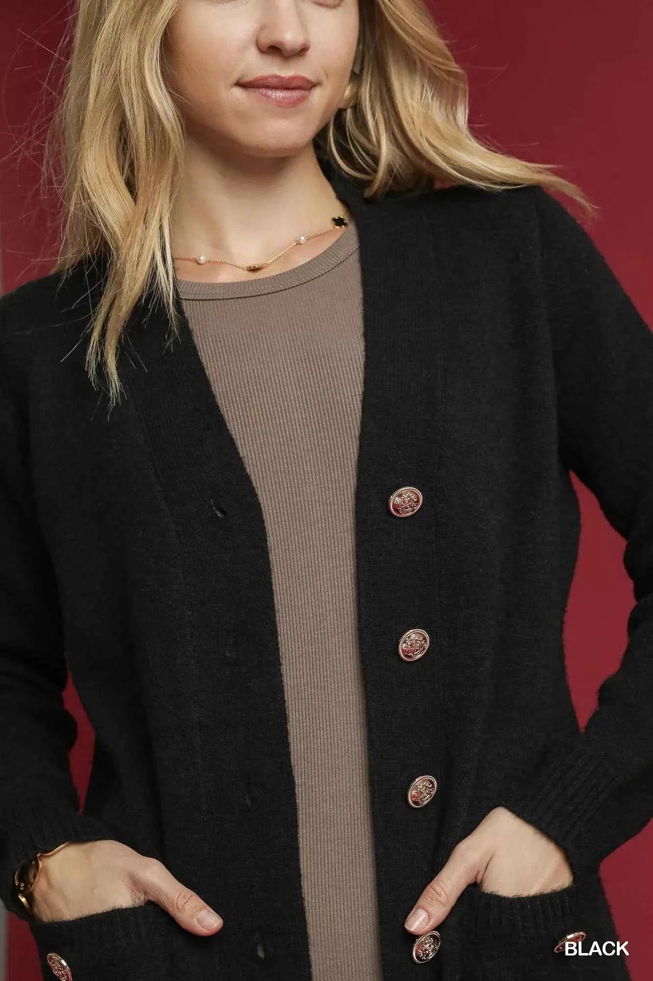 Umgee Button-Down Longline Sweater Cardigan with Front Pockets 333095c9-8bf3-42d3-a289-da0a5de4405e-Max-Origin