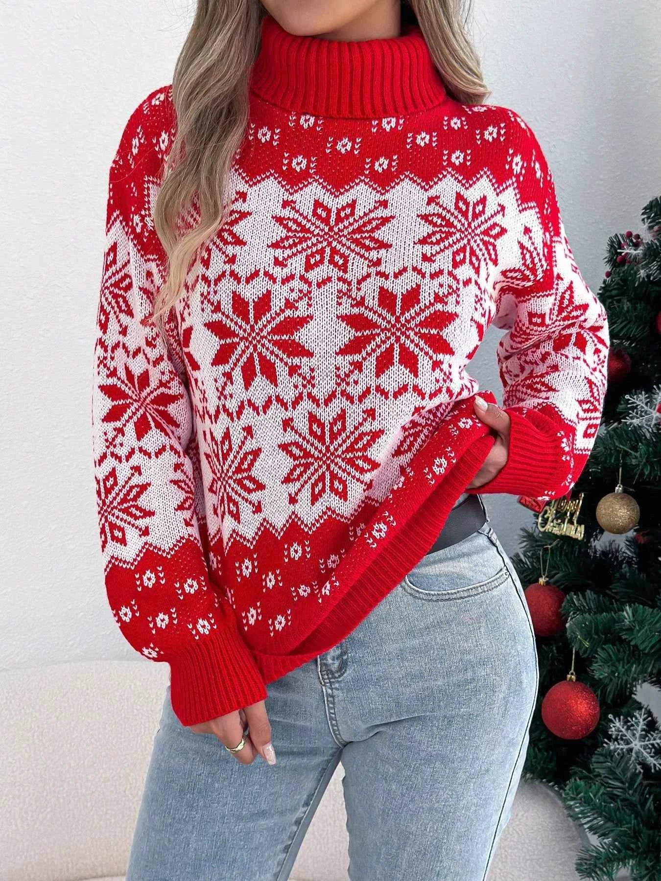 Christmas Snowflake Turtleneck Long Sleeve Sweater 333b025b-dba5-42d9-a875-e3a36c8464e5-Max-Origin