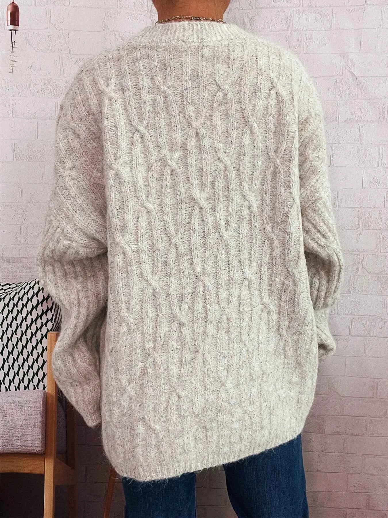 Cable Knit Button-Up Cardigan 338650b6244a44aab597f481e11064d6-Max-Origin