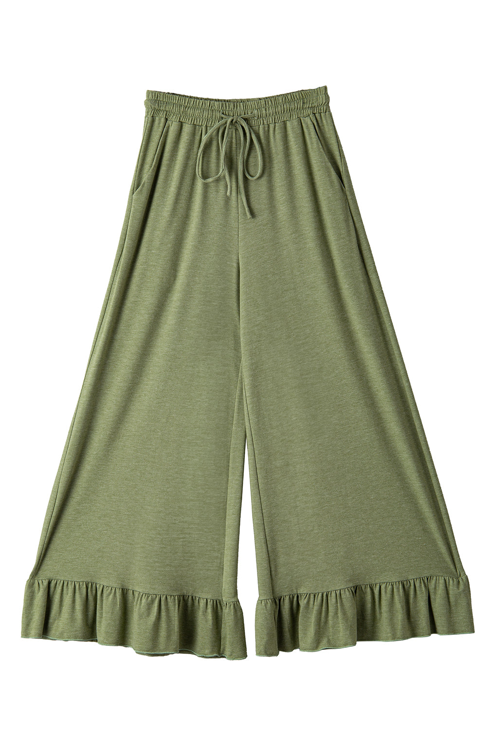 Dune Solid Color Ruffle Hem Wide Leg Pants 3429a8687ac259a2