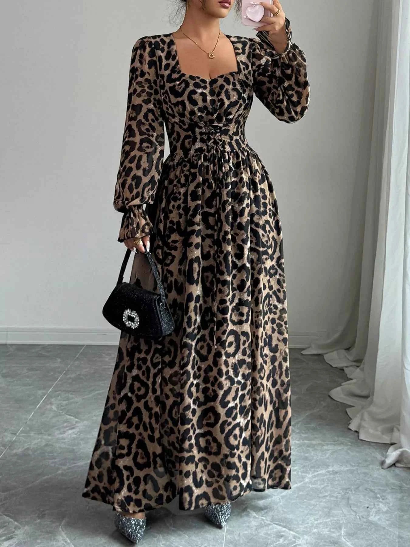 Leopard Sweetheart Neck Flounce Sleeve Maxi Dress 3439cae5-c1fb-450a-9173-54a210c951ca-Max-Origin